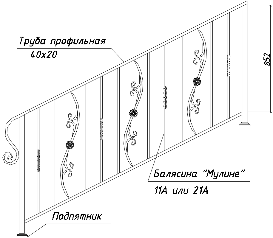БП-32 и Мулине 11А или 21А в лестничных ограждениях
