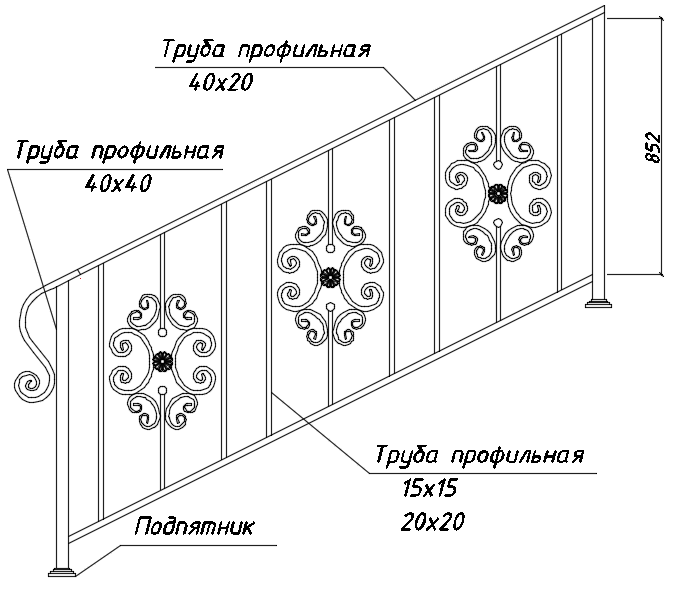 БП-54 в лестничных ограждениях