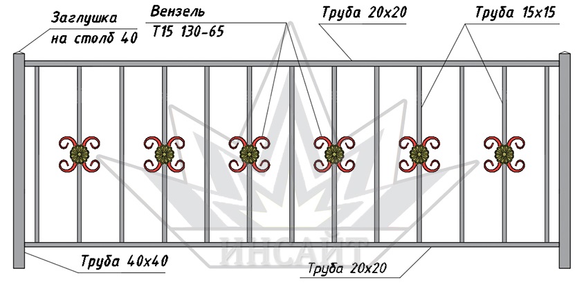 Вензель Т-15 130-65 в газонных и ритуальных ограждениях 01