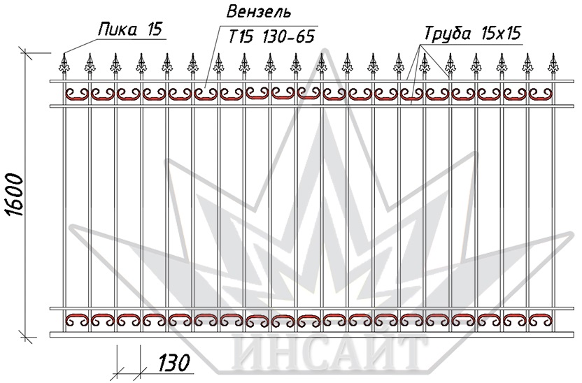 Вензель Т-15 130-65 в заборах