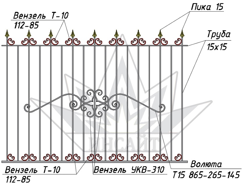 Вензель Т10 112-85 в заборах