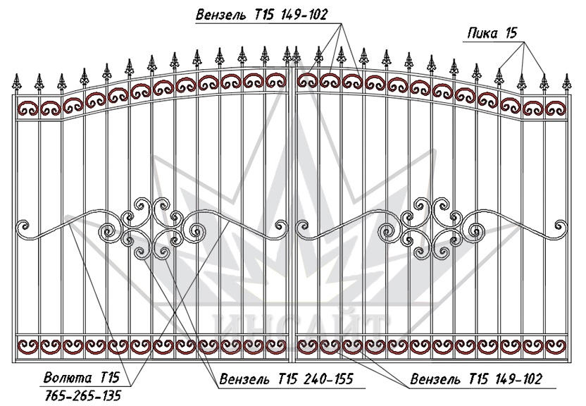 Вензель Т15 149-102 в воротах