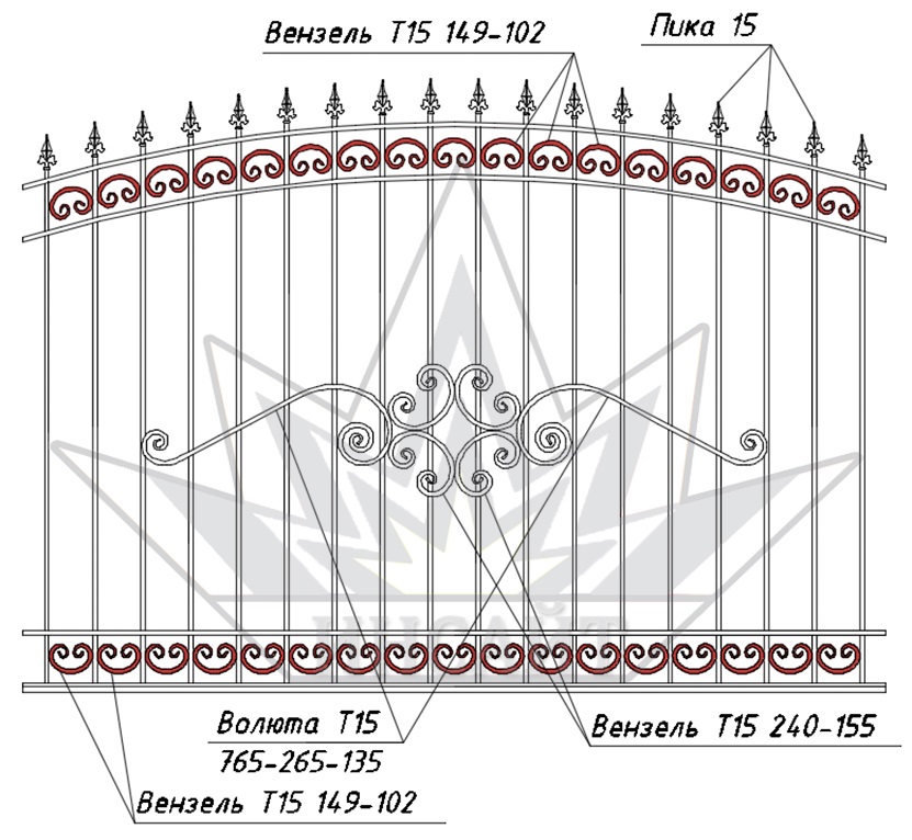 Вензель Т15-149-102 в заборах
