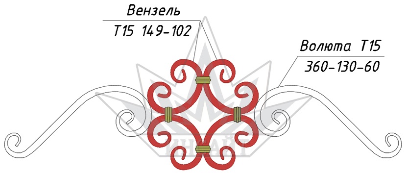 Вензель Т15 149-102 в ромашке