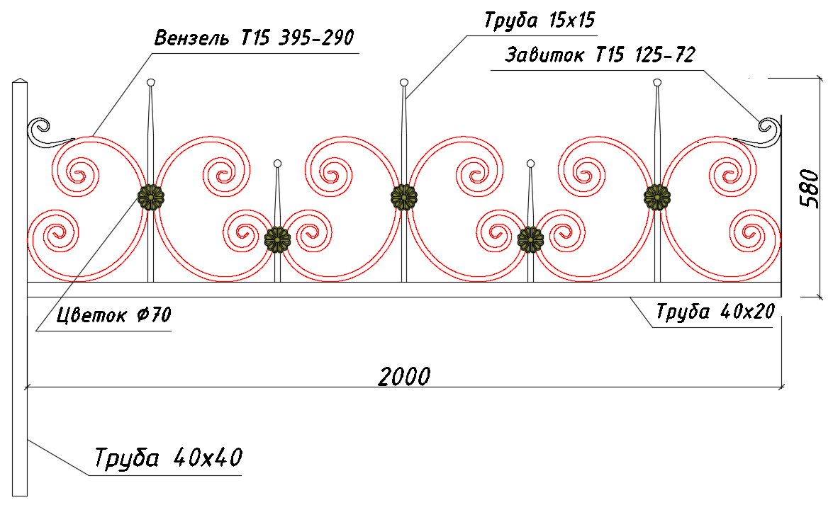 Вензель Т15 395-290 в ограждениях 02