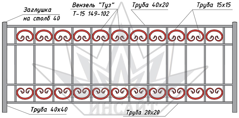 Вензель Туз Т-15 149-102 в газонных ограждниях