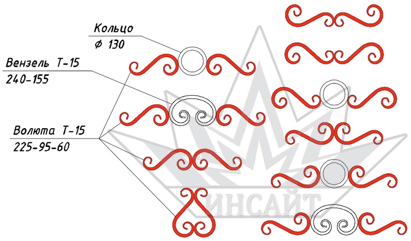 Волюта Т15 225-95-60 в узорах