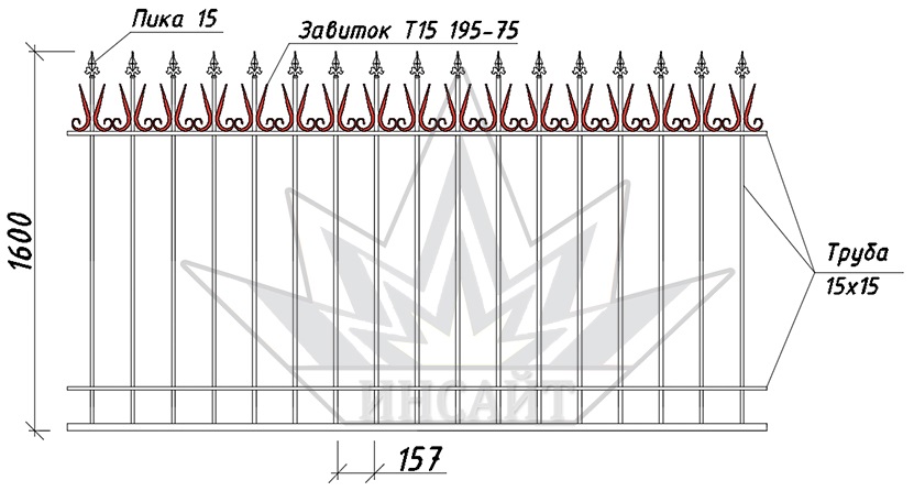 Завиток Т-15 195-75 в заборах