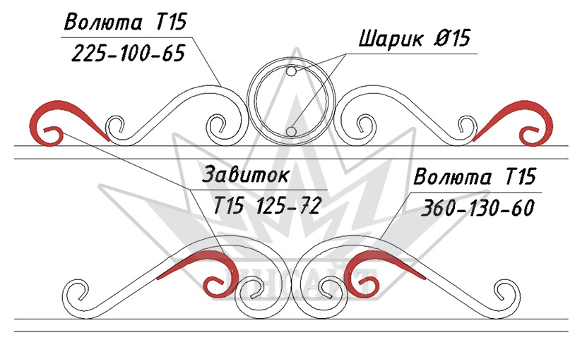 Завиток Т15 125-75 в поясах 03