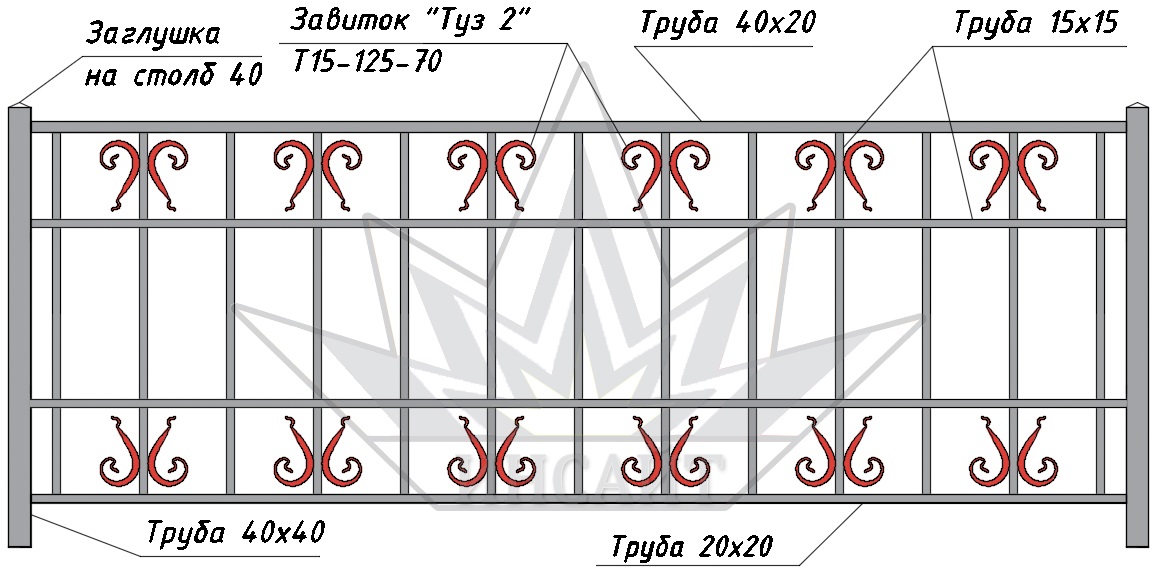 Завиток Туз Т-15 125-70 в газонных ограждениях Завиток Туз Т-15 125-70 в газонных ограждениях