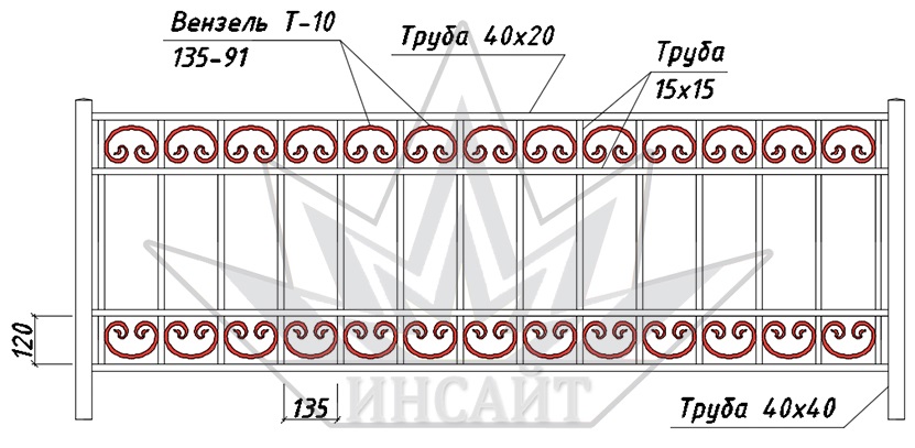 Т-10 135-91 в газонных ограждениях