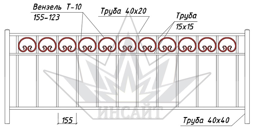 Т10 155-123 в газонных ограждениях